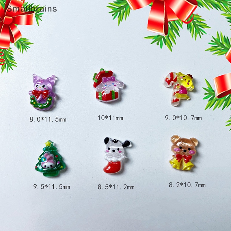 SANRIO Set 10 Phụ Kiện Trang Trí Móng Tay Chủ Đề Giáng Sinh Dễ Thương