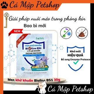 Khử mùi cát mèo BIOLINE BS1, Bột khử mùi cát mèo, Men khử mùi cát mèo diệt khuẩn giảm mùi hôi phòng