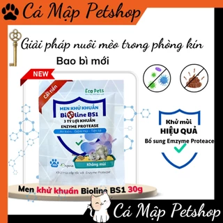 Khử mùi cát mèo BIOLINE BS1, Bột khử mùi cát mèo, Men khử mùi cát mèo diệt khuẩn giảm mùi hôi phòng
