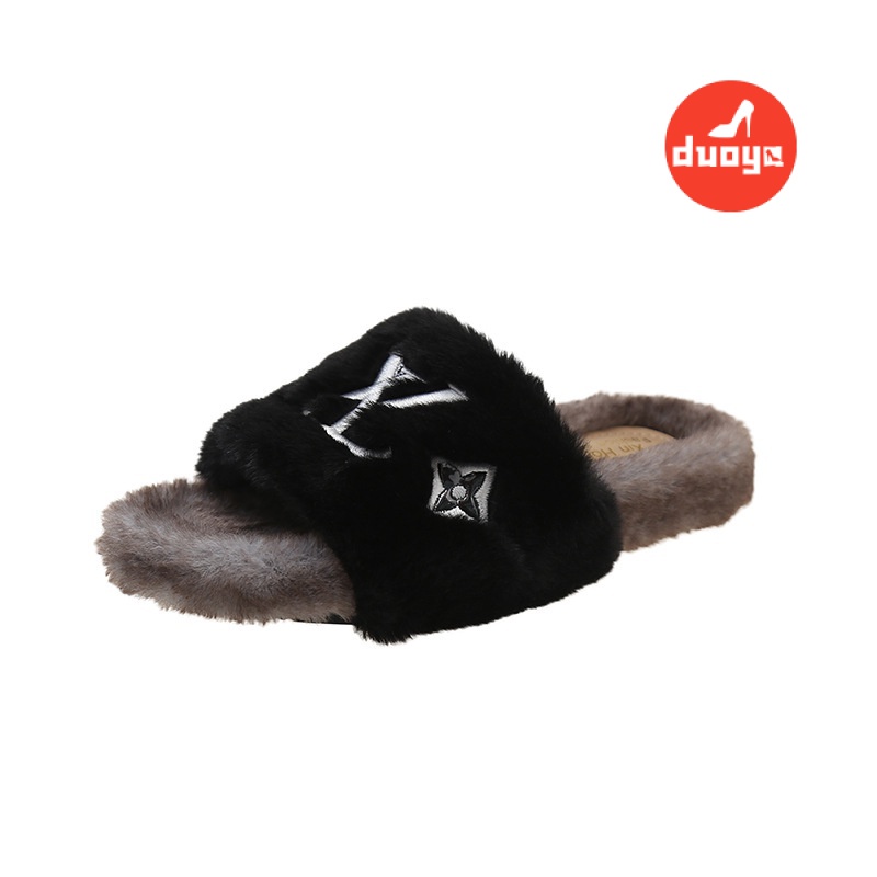 Dép Lông Cừu Đế Dày Thời Trang Thu Đông Hàn Quốc Cho Nữ