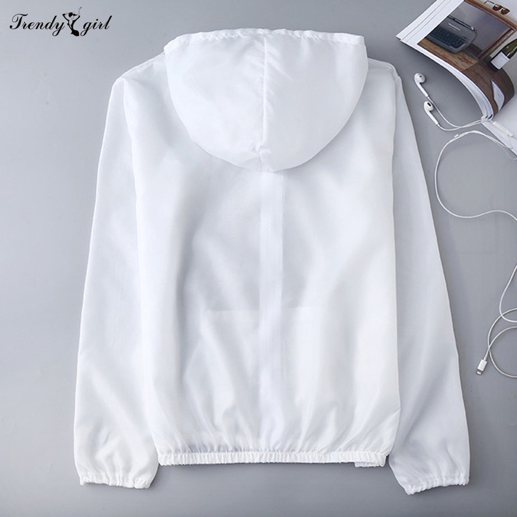 Áo Khoác Chống Nắng Tay Dài Có Khóa Kéo Màu Trơn Siêu Mỏng Cho Nam Và Nữ