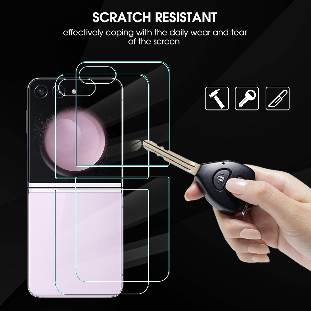 Set 2 Kính Cường Lực Bảo Vệ Màn Hình / Mặt Trước / Sau Chống Trầy Xước Cho samsung galaxy z flip 5