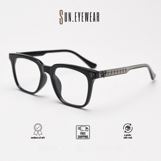 Gọng kính cận vuông, kính giả cận nam nữ, mắt kính Chrome heart chống ánh sáng xanh, tia UV - Sun Eyewear