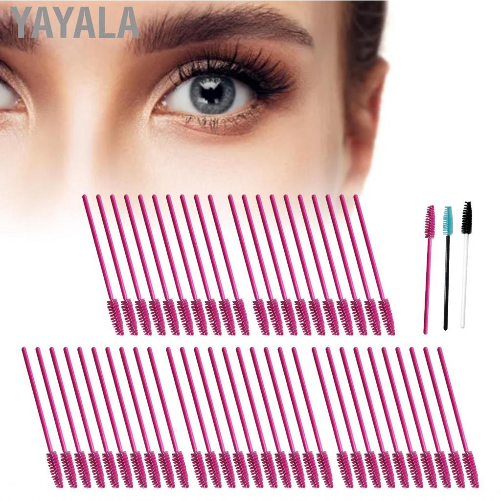 Yayala Eyebrow Brushes  Soft Bristles Grafting Eyelash Brush 50PCS for Grooming Brows Lashes