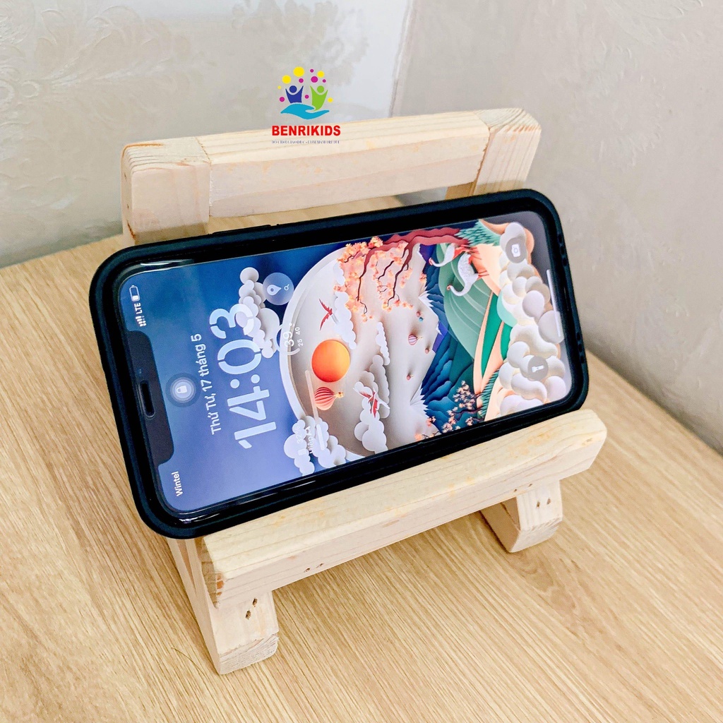 Giá Đỡ Điện Thoại Bằng Gỗ Kệ Để Điện Thoại Để Bàn Xem Phim, Nghe Nhạc