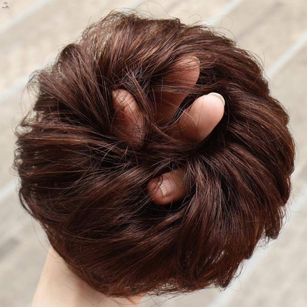 Dây Buộc Tóc Giả Xoăn Co Giãn Màu Đen / Nâu Dành Cho Nữ