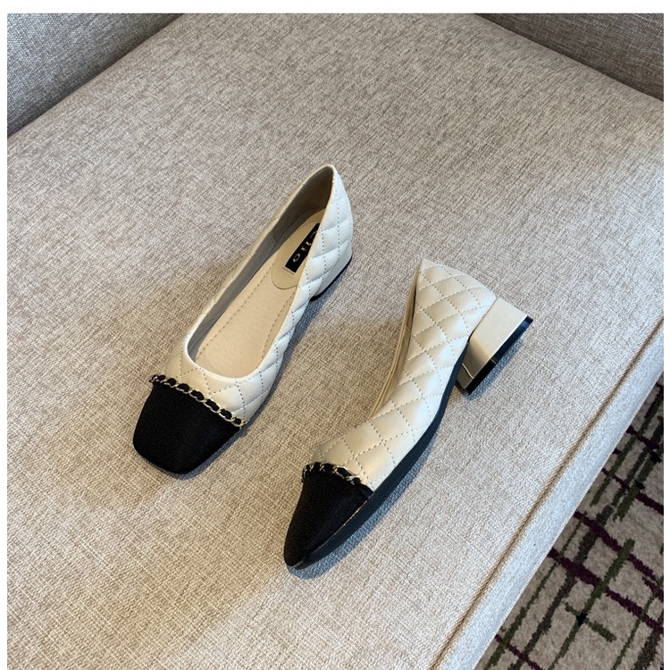 Giày cao gót đế vuông giày búp bê tiểu thư mũi vuông phong cách công sở sang chảnh hàng hót mùa thu đông DA22