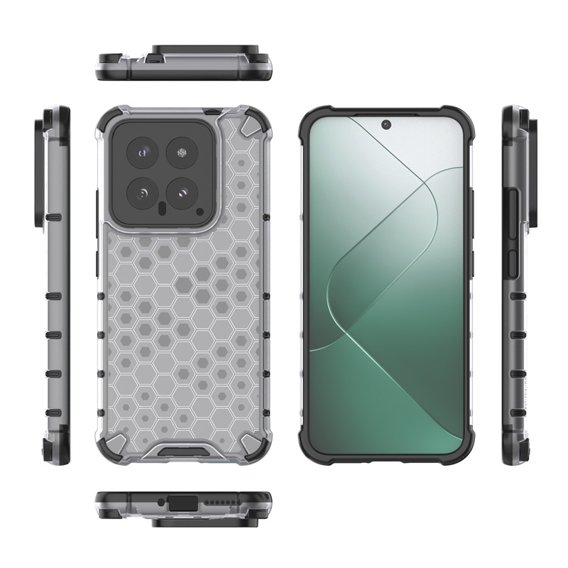 Elvev Cho Xiaomi Mi 14 14 Pro Ốp Lưng Tổ Ong Ốp Lưng Trong Suốt Ốp lưng Trong Suốt