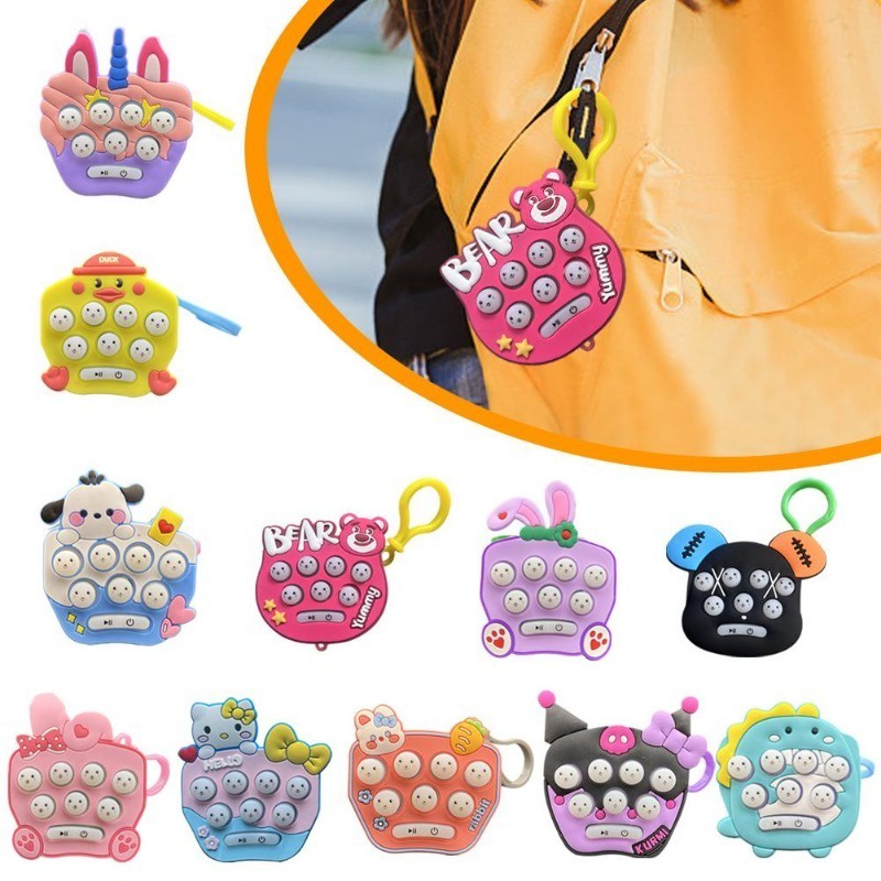 Sanrio Móc Chìa Khóa Trò Chơi Bấm Hack a mole hello kitty things kuromi melody cinnamoroll Quà Tặng Giáng Sinh