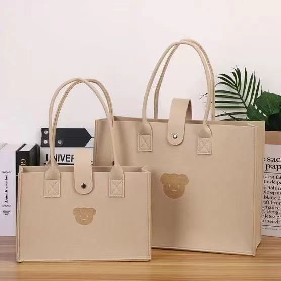 MOUSOON  Túi tote Bằng Vải Nỉ Đơn Giản Và Tiện Lợi Khi Đi Mua Sắm