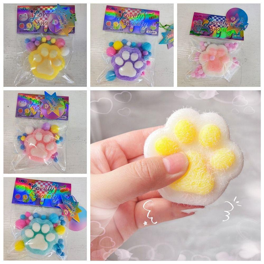 Đồ Chơi Bóp Mềm Mại Hình Dấu Chân Mèo Chuột hamster Bằng Vải Bông An Toàn Sáng Tạo Cho Người Lớn