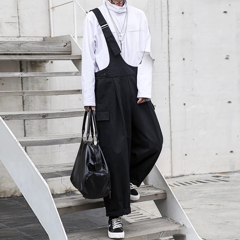 INCERUN Quần Yếm Một Dây Màu Trơn Thời Trang Cho Nam