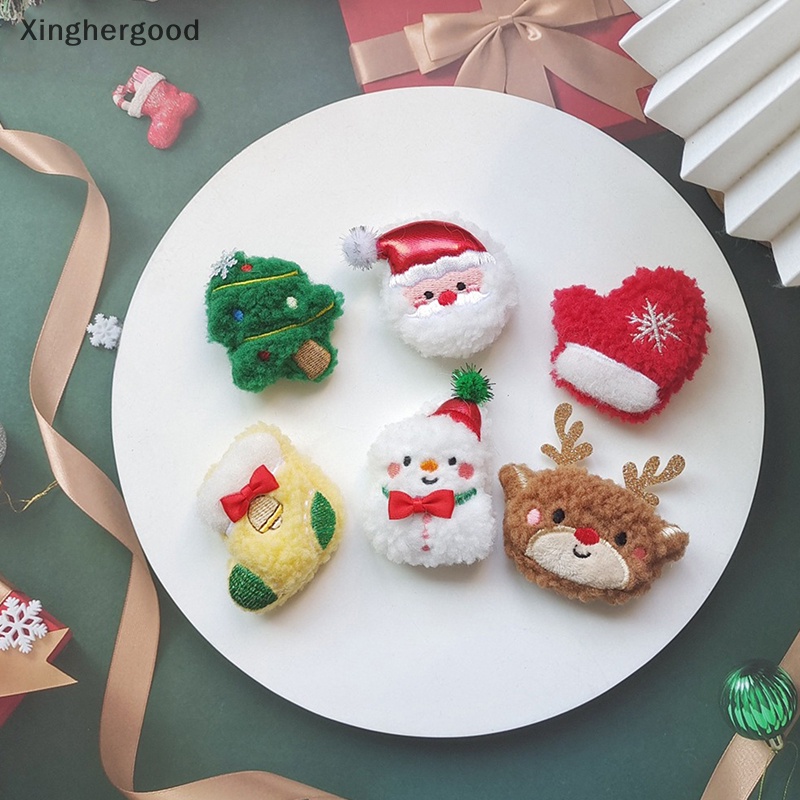 Xinghergood 1 Trâm Cài Áo Chủ Đề Giáng Sinh Đáng Yêu Hình Ông Già Noel Tuần Lộc Nhồi Bông xhg