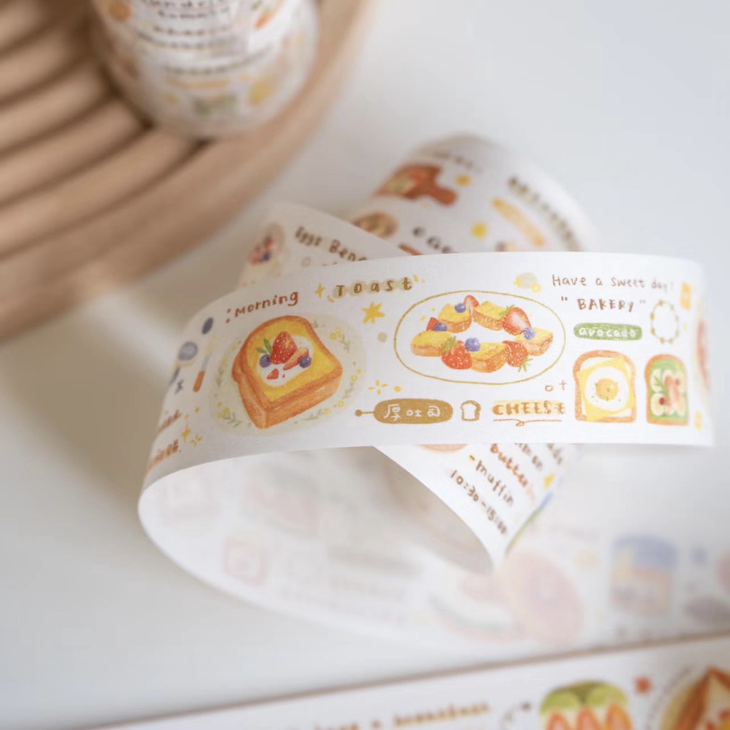 Băng dính washi tape chiết 1M trang trí sổ tay bullet journal Orange studio