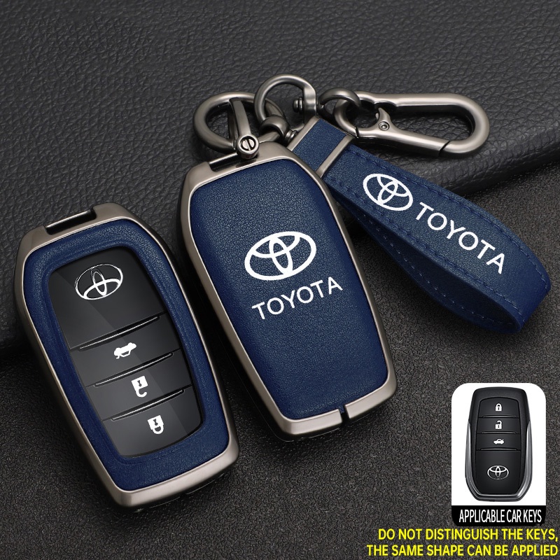 Vỏ Bọc Chìa Khóa Điều Khiển Từ Xa Bằng Da Và Hợp Kim Kẽm Cho toyota chr hilux fortuner land cruiser 200 camry corolla
