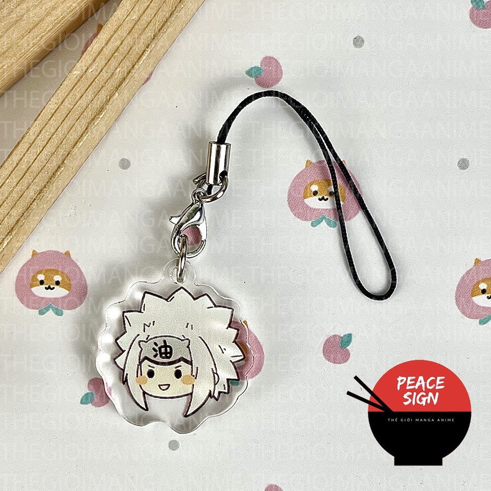 Móc dây treo điện thoại IN HÌNH NARUTO SHIPPUDEN ver FACE CHIBI mica trong acrylic móc khóa trang trí