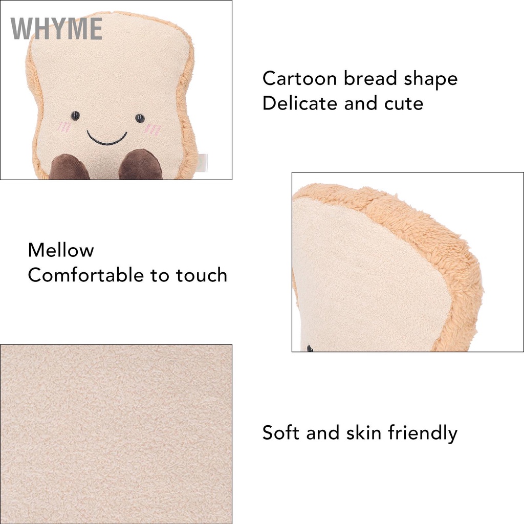 Đồ Chơi Thú Nhồi Bông Gối nhồi bông hình bánh mì Đồ Chơi Thực phẩm Sang Trọng Mềm PP Cotton Ngộ nghĩnh Dễ Thương WHYME