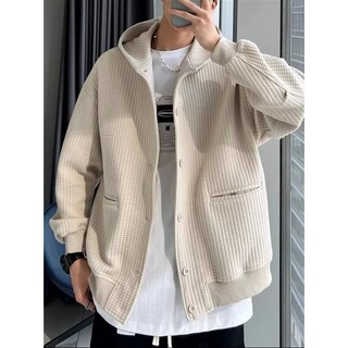 ÁO KhoáC Nam Phong Cách Đường Phố Hàn Quốc Cá Tính Áo Bomber Nam Màu Sắc Đơn Giản Thoải Mái Sành Điệu Thời Trang Waffle Áo Hoodie Có Mũ Nam Đẹp Cao Cấp