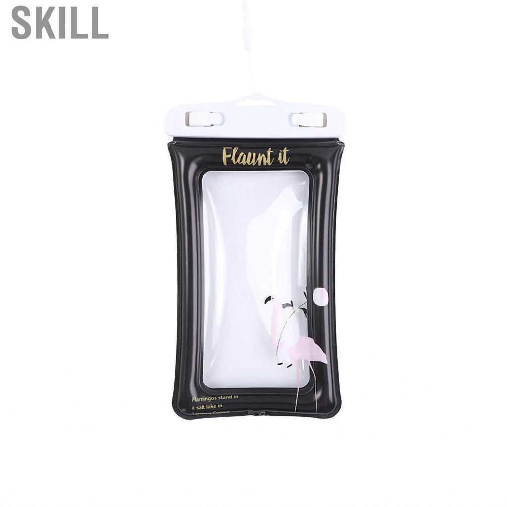 Skill Floating Waterproof Phone Pouch Case Transparent Support Touch Screen for Water Sports Swimming