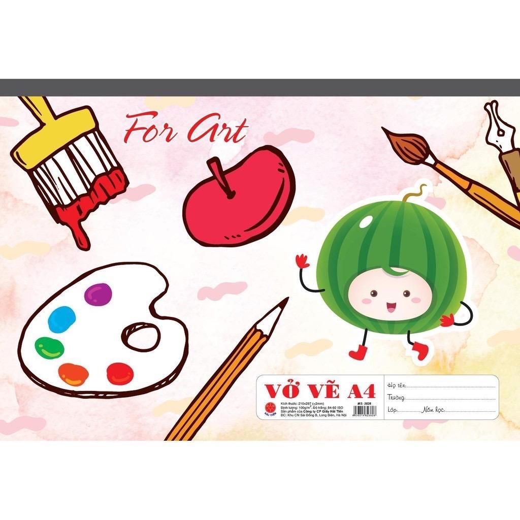 Vở vẽ A3 A4 dán gáy + vở vẽ lò xo a4