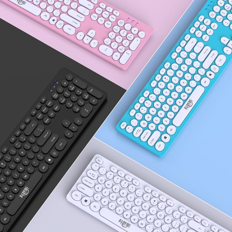 Bộ Bàn Phím Và Chuột Không Dây Hình Cô Gái Sạc Lại Được Dễ Thương