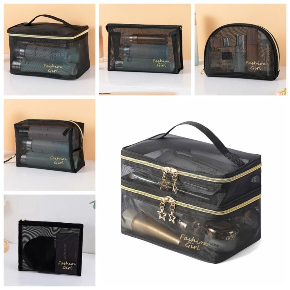 Túi Lưới Hai Lớp Đựng Mỹ Phẩm / Đồ Trang Điểm Mang Đi Du Lịch Tiện Lợi