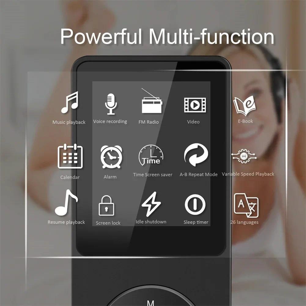 Máy Nghe Nhạc mp4 mini 32-512gb Tích Hợp mic mp3 Kết Nối bluetooth Không Mất Dành Cho Học Sinh