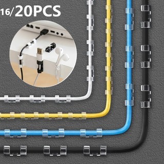 20 chiếc kẹp cáp người tổ chức tự dính thả dây giá đỡ dây quản lý tidy cố định kẹp cho tivi pc dây cáp văn phòng tại nhà