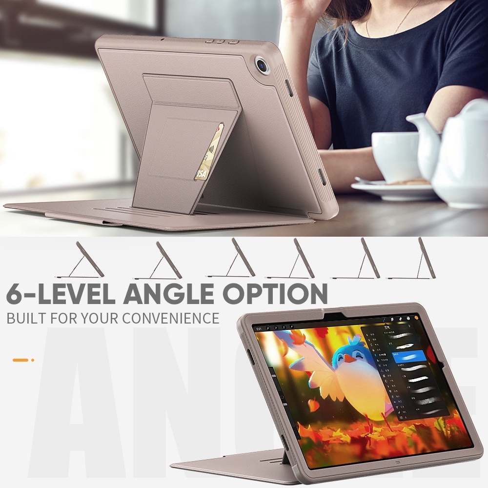 Bao Da Máy Tính Bảng pc Cứng Nắp Lật Nam Châm Có 6 Ngăn Đựng Thẻ Cho samsung galaxy tab a9 plus 11 inch 2023 tab a8 10.5
