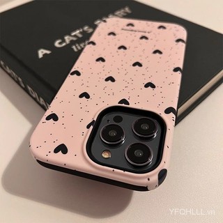 Ốp Điện Thoại Hai Lớp Họa Tiết Trái Tim Cho iphone11 12 13 14 15 12promax 13promax 14pro 14promax x xs xr ichz