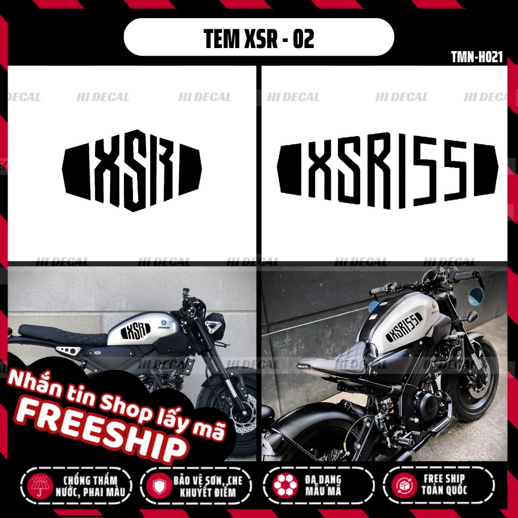 Tem XSR decal sticker dán xe XSR155 | TMN - 021 | Decal cao cấp chống nước chống phai màu