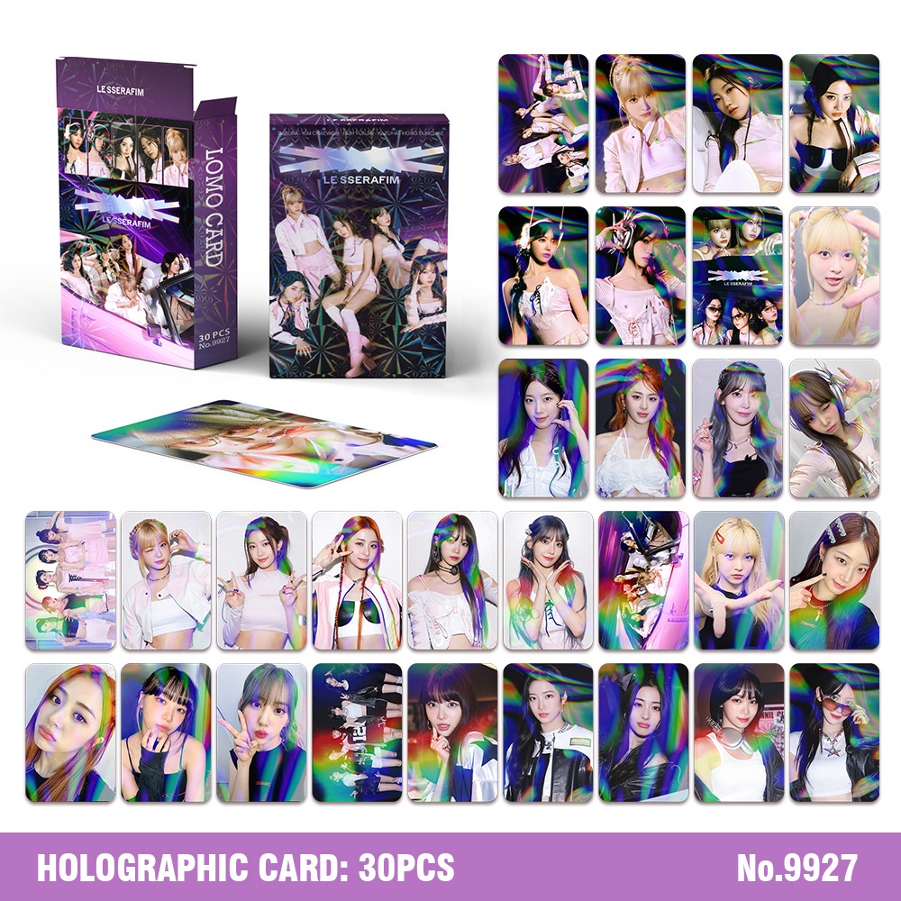 LE SSERAFIM Album Holographic Laser Lomo Card Double-sided Color Printing Photocard