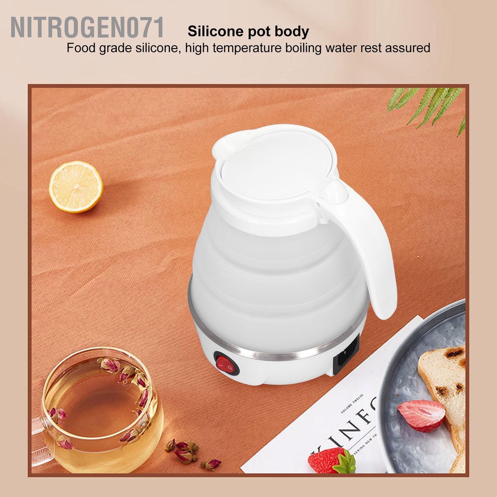 Nitrogen071 Gấp Điện 0.6L 400W Phích Cắm US 110V Ốp Nước Nóng Ấm Siêu Tốc Cho Cà Phê Sữa Trà Sôi