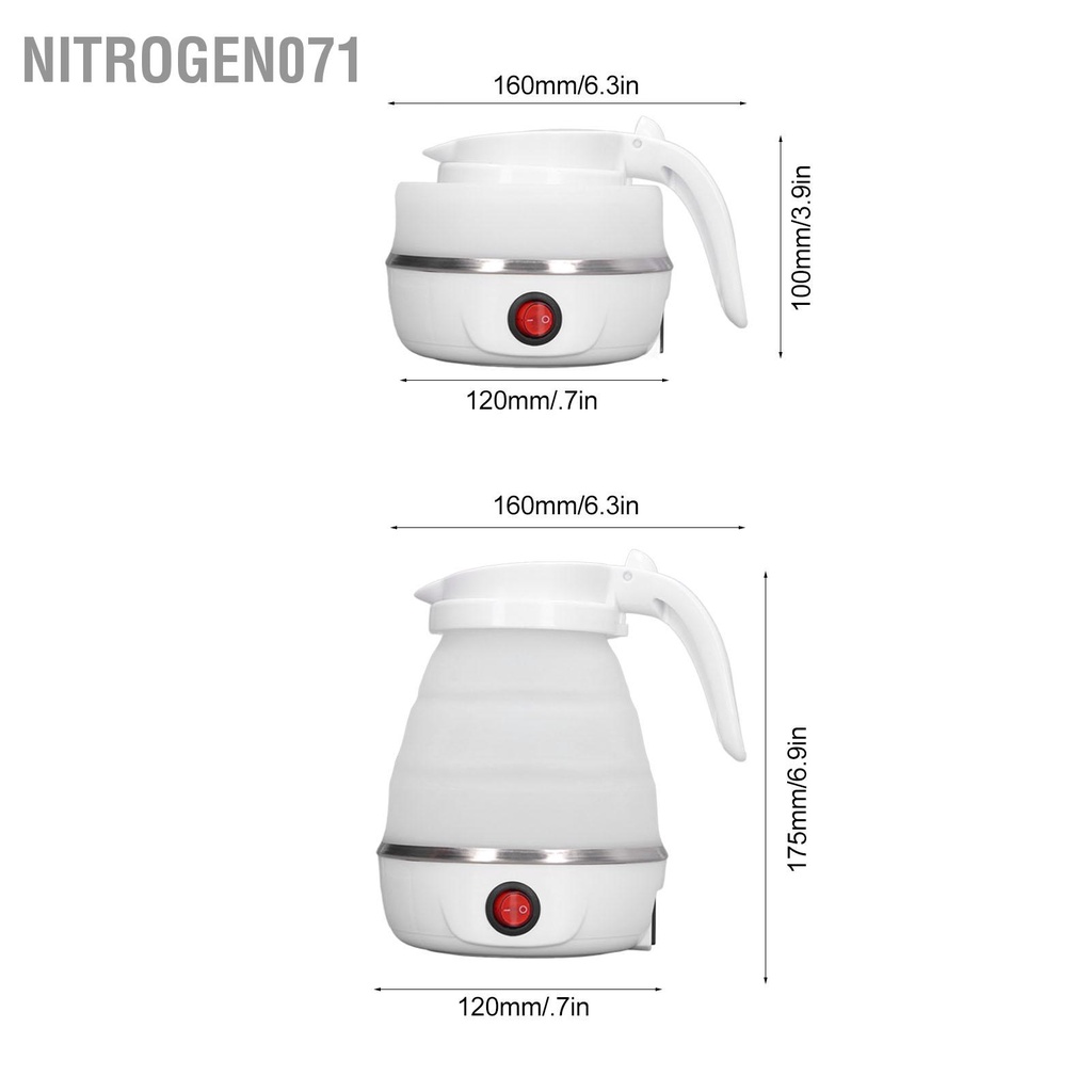 Nitrogen071 Gấp Điện 0.6L 400W Phích Cắm US 110V Ốp Nước Nóng Ấm Siêu Tốc Cho Cà Phê Sữa Trà Sôi