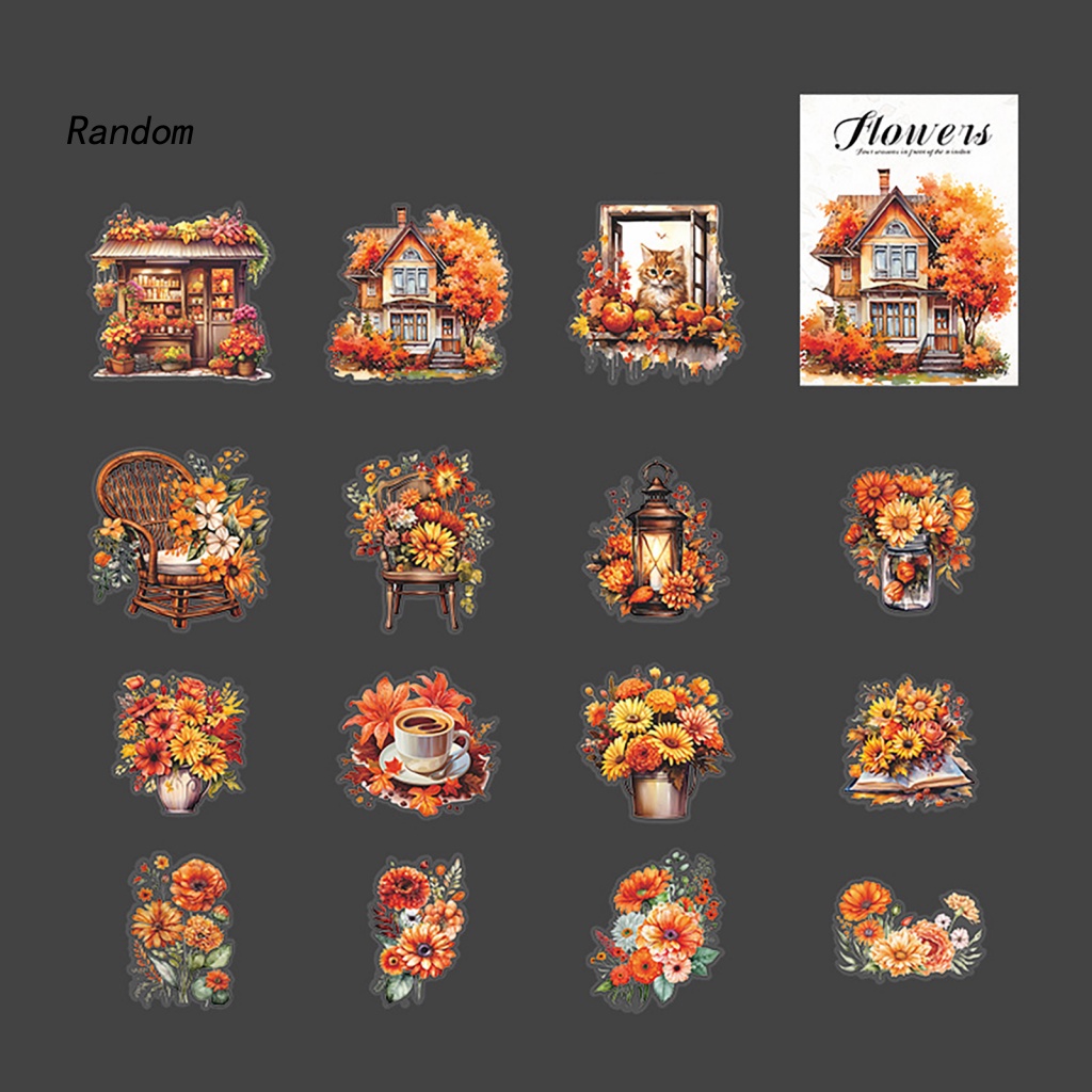 Bộ 30 Miếng Dán Hình Hoa Chống Thấm Nước Dùng Trang Trí Sổ Tay / Điện Thoại / Ván Trượt / laptop diy