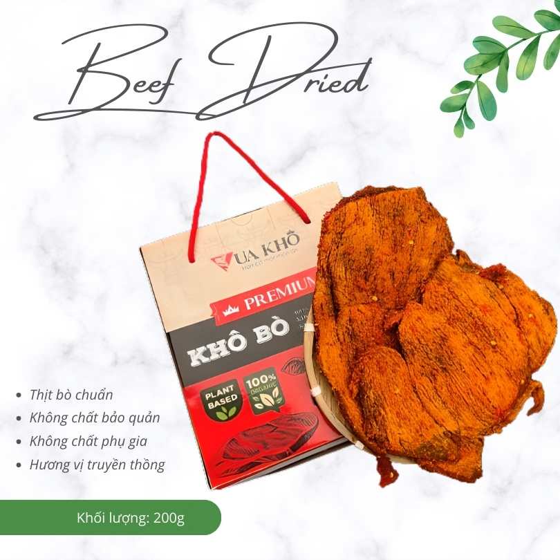 Khô bò miếng 200g  - Tặng kèm 03 lon nước ép trái cây - ĐỒ ĂN VẶT SNACKS
