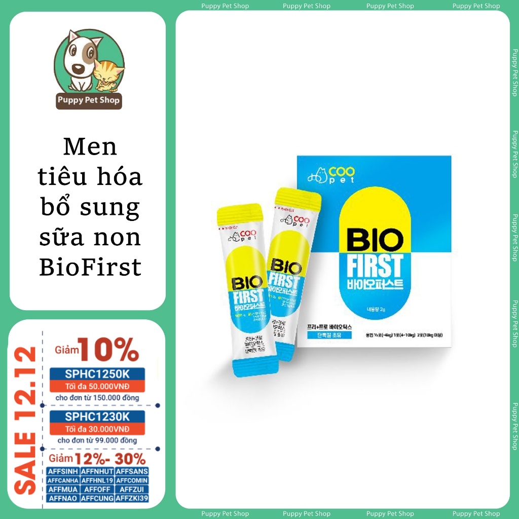 Men VI SINH hỗ trợ tiêu hóa cho thú cưng, chó mèo BIO 3 BIOMIX BIOFIRST - CHÍNH HÃNG HÀN QUỐC