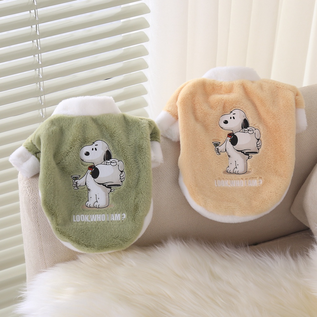 Áo hoodie Giữ Ấm In Họa Tiết Chó snoopy Dễ Thương Thời Trang Thu Đông Cho Thú Cưng