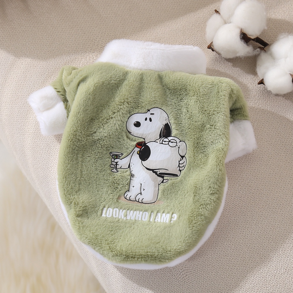 Áo hoodie Giữ Ấm In Họa Tiết Chó snoopy Dễ Thương Thời Trang Thu Đông Cho Thú Cưng
