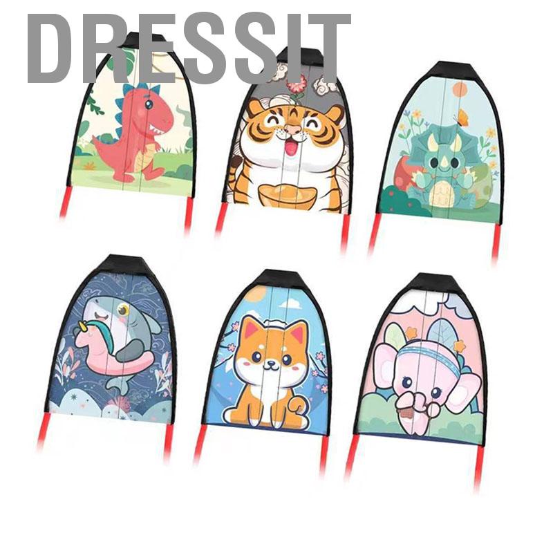 Dressit Children Thumb Ejection Kite Cartoon Animals Small Launcher Funny Outdoor Sports Games Toy for Kids Birthday Gifts