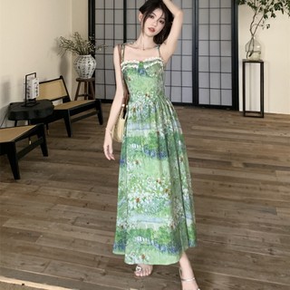 Đầm Hai Dây Mềm Mại Họa Tiết Hoa Thời Trang Mùa Hè Cho Nữ