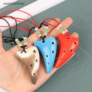1 sáo ocarina gốm 6 lỗ kèm dây đeo dành cho người mới bắt đầu