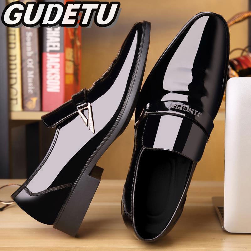 Gdt.men Giày Da Bóng Mũi Nhọn Mặt Sáng Đơn Giản Thời Trang Hàn Quốc Doanh Nhân Cho Nam