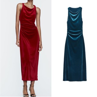 Đầm Nhung Xếp Ly Thời Trang Thu Đông Zara 238387887 9395617