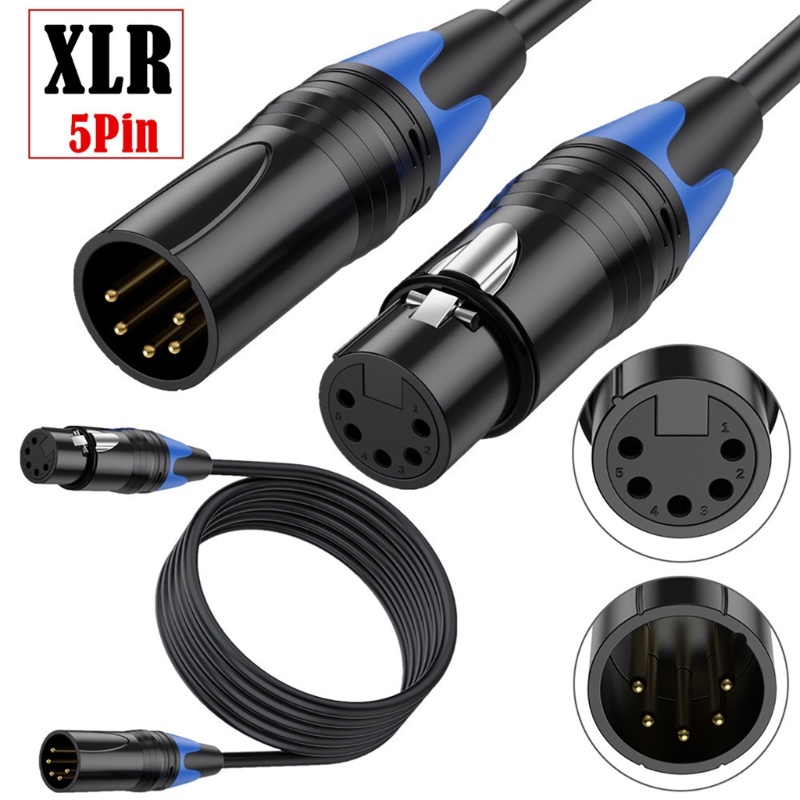 GODD DMX512 XLR 5 Pin Nam sang XLR 5pin Giao diện nữ Dây nối dài cáp DMX512