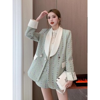 High-End Exquisite Coat Set Women's 2023 Winter High Sense French Style Temperament Socialite Shorts Two-Piece Set