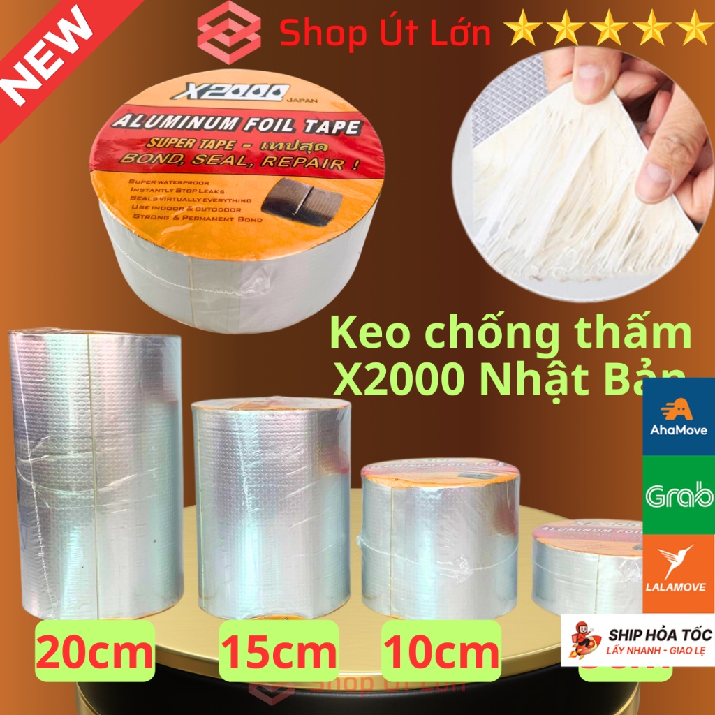 Băng keo chống thấm X2000 NHẬT BẢN Siêu Dính - Băng Dính Chống Thấm Nước Chống Dột Mái Tôn, Dán Tườn