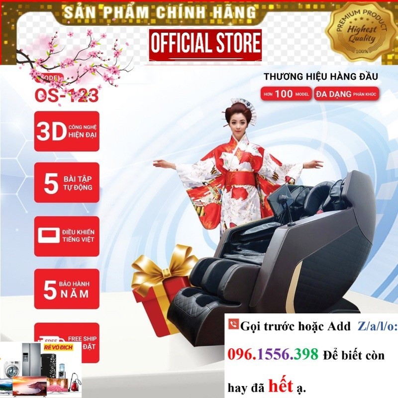 ~P&G Ghế massage toàn thân Okinawa Os - 123, dòng bi xoay công nghệ mới nhất năm 2023 -