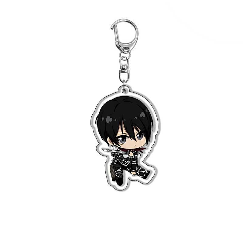 Móc khóa Anime Attack on Titan Levi Ackerman Eren Jaeger Phụ kiện chibi trang trí túi xách balo