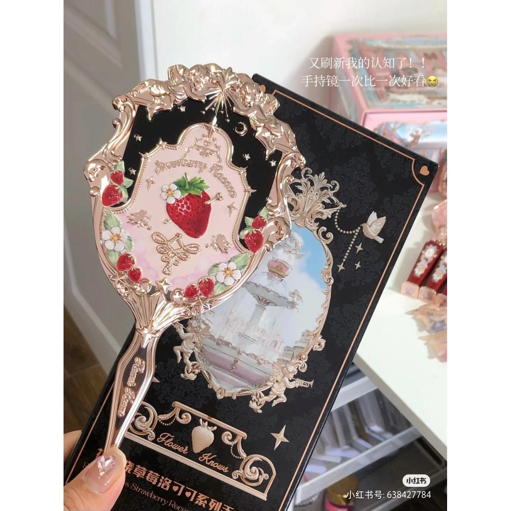 Mới Cốc Nước Cầm Tay Có Gương Hình Dâu Tây / Trái Tim / Thiên Thần Màu Xanh Bạc Hà / Hồng Xinh